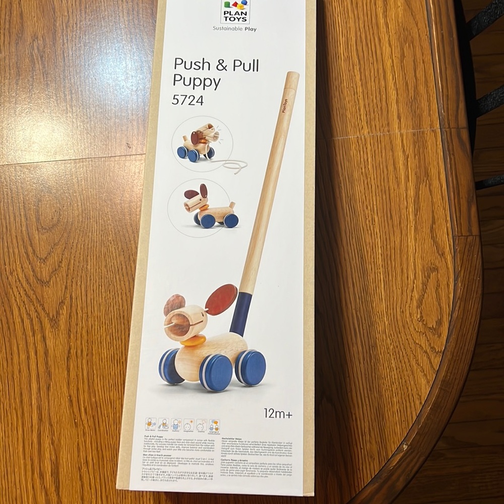 New PlanToys Push and Pull Puppy